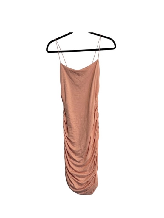 Windsor Dresses & Skirts - Windsor Pale Pink Ruched Spaghetti Strap Midi Dress